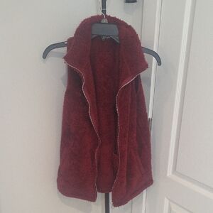 Lomon Women's Wine Color Fleece Vest Medium